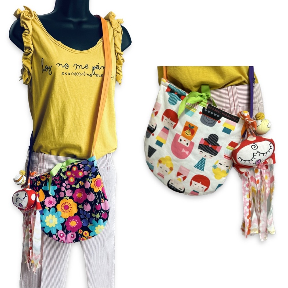 One-of-a-kind cross body bag by Rosabel Paraliticci. Handmade.